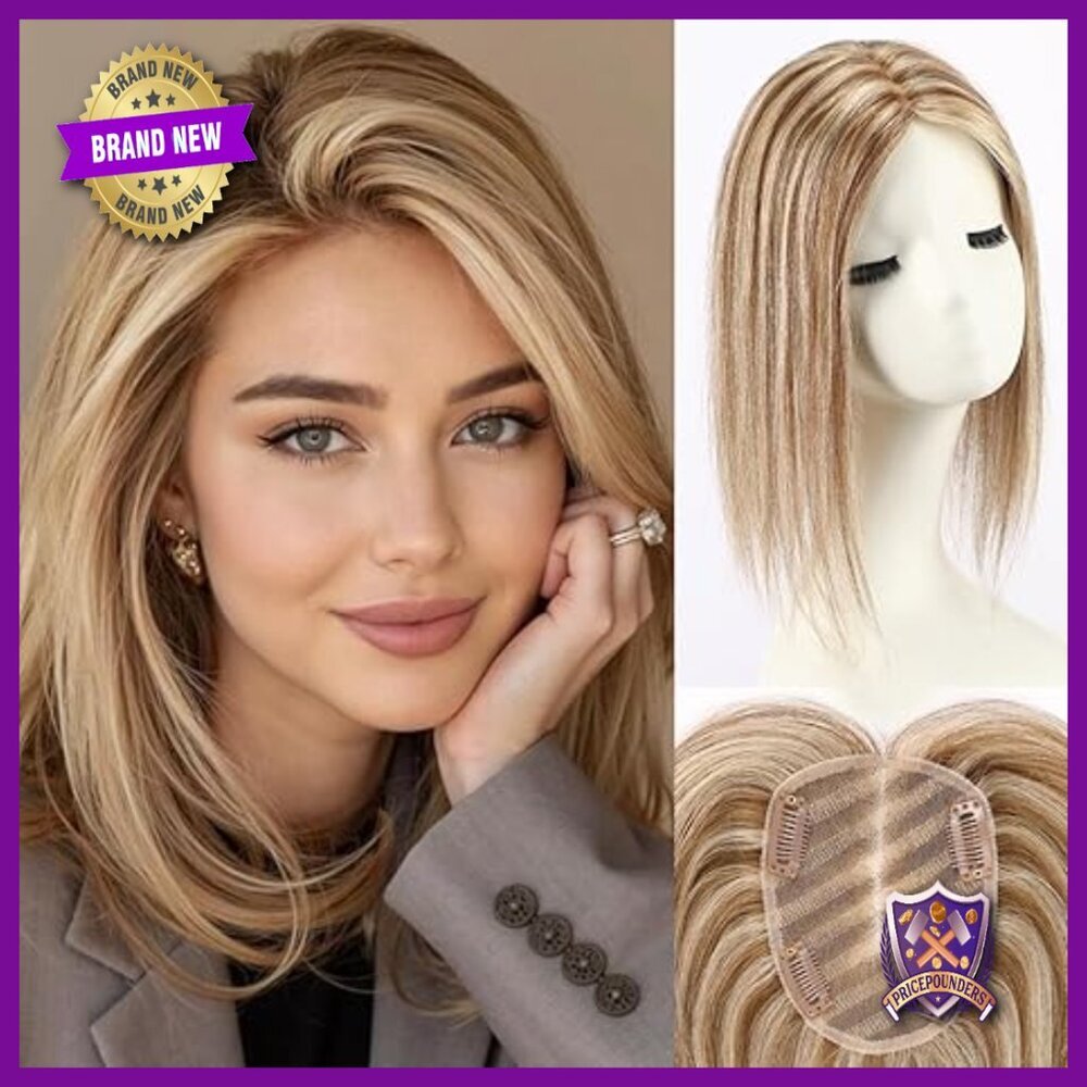 Real Human Hair Topper No Bangs 4x4.8 Base Breathable Hand-Woven